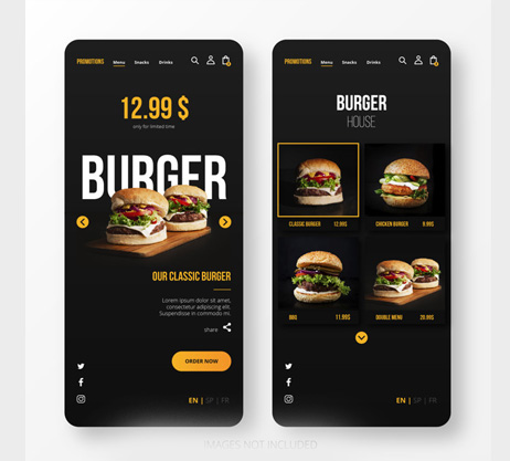 Burger restaurant mobile design